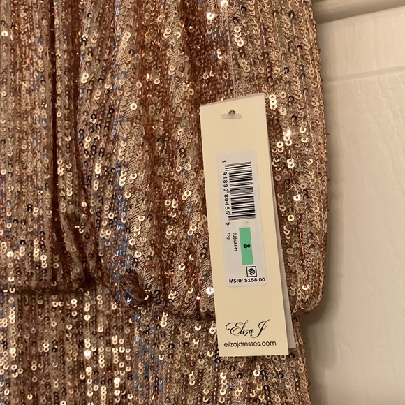 Eliza J Sequin Mock Neck Cocktail Dress - Picture 6 of 6